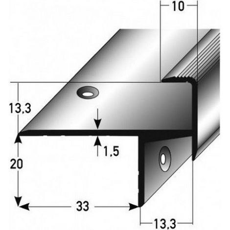 PROVISTON Treppenkanten- & Winkelprofil Aluminium 33 x 13.3 x 1000 mm Silber Winkelprofil (1/2)