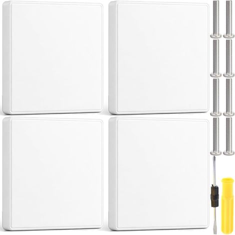 Plaque de Couverture Sans Trou Blanche Type 86 Polycarbonate Ignifugé Bords Arrondis avec vis pour Boît de Jonction Prises Électriques Usage Prise Murale lot de 4 (86 mm x 86 mm) (1/5)
