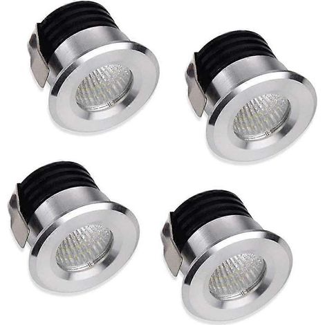Lot de 4 mini spots LED encastrés 2024, 3 W, blanc chaud, pour vitrine, poste de travail intérieur, plaque de plâtre (1/4)
