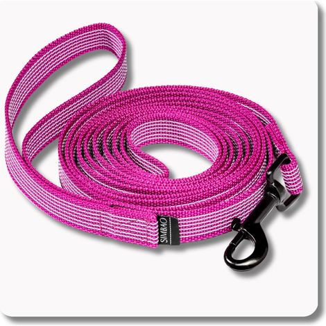 Correa antideslizante ROSA - 7m, 76MM - perro 10-25kg (1/5)