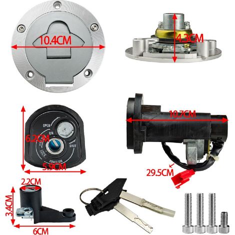 Motorrad-Modifikationsteile R15 V3 Schlosssatz, Zündschloss, Sitzbankschloss, Tankdeckel, Schlüsselkombinationssatz (altes Modell) (1/4)