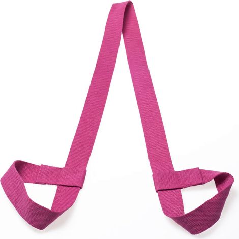Sangle de yoga rose fuchsia, pour fixer et transporter le tapis de yoga (1/5)