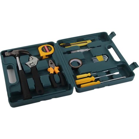 16-teiliges Haushaltsreparatur-Werkzeugset mit Aufbewahrungskoffer, Auto- und Hauswartungsset, komplettes Heimwerkerset. (1/5)