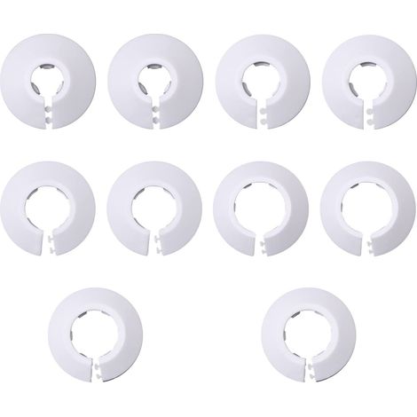 10 Pièce Rosaces Simples de Radiateur, Rosace Radiateur, Cache Tuyau Radiateur, Cache Tuyau pour Radiateur, Couvercle de Trou Mural Sol, Pour Chauffage, Couvercle (12/16/20/25/32mm, Blanc) (1/5)