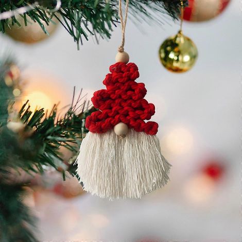 stuks kerstdecoraties, kerstfeestversieringen, macramé kerstboomversiering, hangende versieringen, feestdecoraties (1/5)