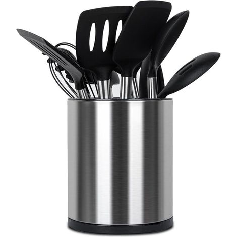 Pot Ustensiles Cuisine Porte Ustensiles Rotatif à 360° Grand Rangement Cuisine Organisateur Support à Ustensile 3 Compartiments (1/4)