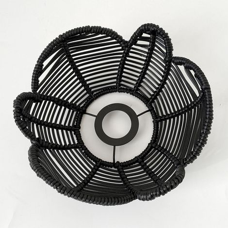 Abat-jour En Rotin - Forme De Lotus - Pour Suspension Plafonnier - Usage Intérieur - 1 Pièce (1/5)