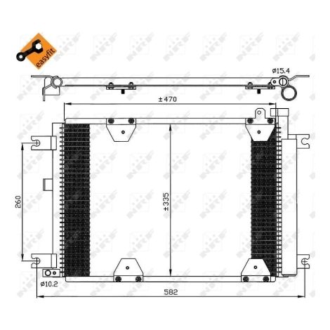 Condenseur, climatisation NRF 35580 SUZUKI 9531065D10 9531065D11 9531065D12