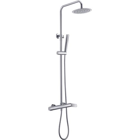 Ensemble baignoire et colonne de douche avec robinet - Barre de douche avec robinets thermostatiques en Chrome - Thermostatique pour baignoire (1/5)