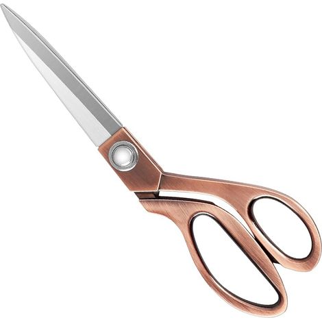 Ciseaux de couture haute performance 24 cm, coupe professionnelle inox et cuivre pour tissu et cuir (1/5)
