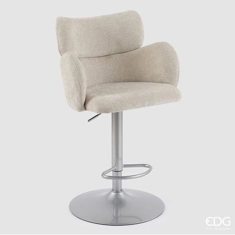 EDG Enzo De Gasperi Sgabello Moka in Tessuto Avorio H 118,5 x L60,5 x P 58 cm (1/5)