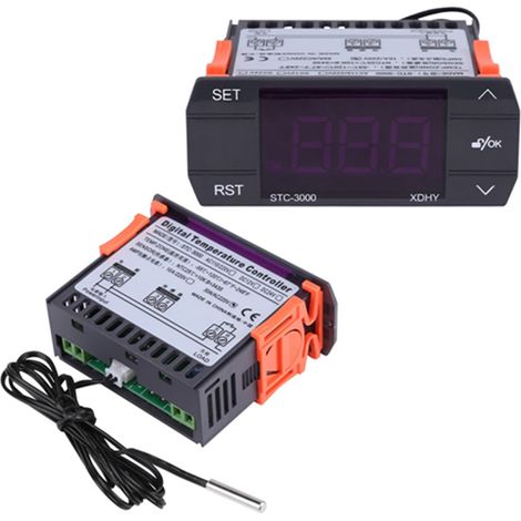 STC-3000 Hochpräziser Temperaturregler mit Sondensensor, 110 V - 220 V, digital, wasserdicht (1/5)