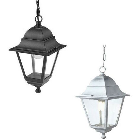 Lanterna a Sospensione Applique Esterno Lampada Bianca Illuminazione Old Sovil - Colore: Nero (1/10)