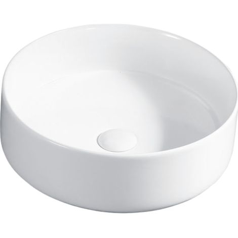 Vasque à poser ronde -40 cm -Blanc brillant -LYRA (1/5)