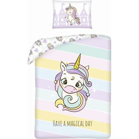 Parure de lit bébé 100x135 Licorne Licorne COTON