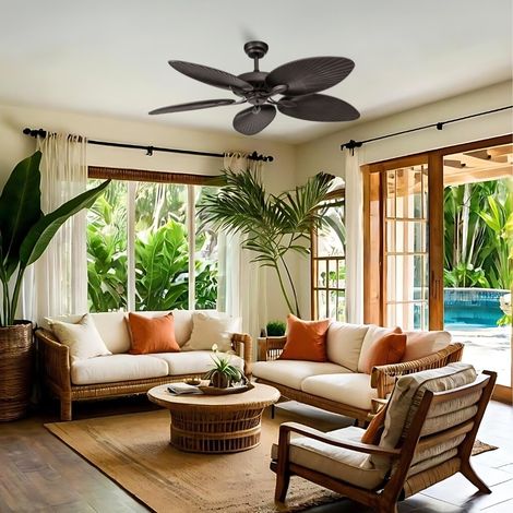 GRANADA Ventilatore da soffitto senza luce marrone Ø138 (1/5)