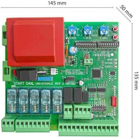 Centrale de commande monophasée 230V pour 1 ou 2 moteurs – Indice de protection IP55 – Programmable par dip switch – STARTS4XL – Nologo