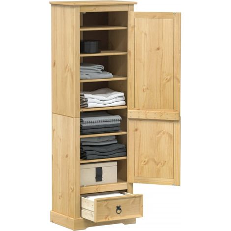 Kleiderschrank Corona 55x38x170 cm Massivholz Kiefer