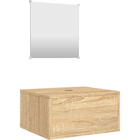 Maison Exclusive - 2-tlg. Badmöbel-Set Eichen-Optik Holzwerkstoff
