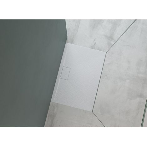 Mai & Mai Duschtasse Duschwanne aus Mineralguss BxTxH: 70x100x3 cm Mineralgusswanne in Weiß DIN-Anschlüsse inkl. Ablaufgarnitur Geoma07 (1/5)