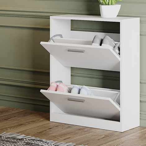 Schuhschrank Gizmo, Weiß, 59 x 72.5 cm 2 Fächern, Vicco