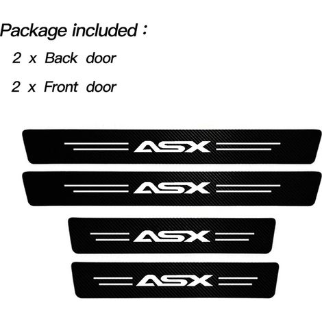(4 pièces) Seuil de porte latéral autocollant en fibre de carbone, protection anti-rayures et imperméable, compatible avec Mitsubishi ASX. (1/4)