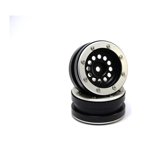 Beadlock Wheels PT-Bullet Black/Silver 1.9 (2 pcs)