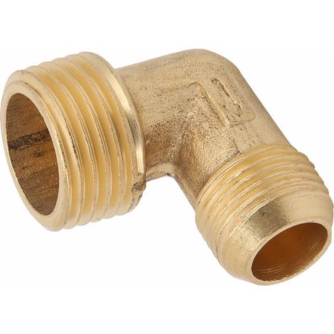 Raccord coudé à 90° en laiton avec clapet anti-retour unidirectionnel pour compresseur d'air 1100 W, 1/2 x 3/8 po, chanfreiné