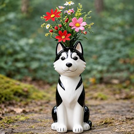 Vase décoratif artisanal chat insolite en résine naturelle, statuette féline originale, Modèle E, 150 g – Livraison gratuite