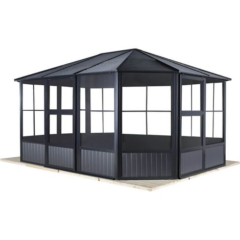 Sojag Pavillon Charleston 12x12, anthrazit, 384 x3 84 x 281 cm (L x B x H), Aluminium (1/5)