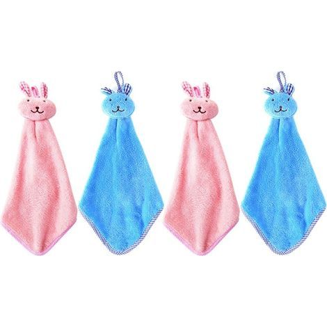 Essuie-Mains à Suspendre pour Cuisine Serviette à Main en Velours Corail ,Essuie-Mains Lavables,Lot de 4 (1/4)