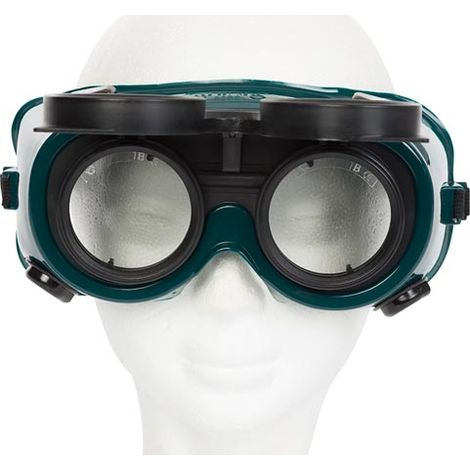 Toolland Gafas de soldadura plegables para una visión clara, lentes resistentes a rayones y antivaho, cómoda correa ajustable, lentes fácilmente reemplazables, perfectas para cualquier tarea de