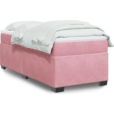 Boxspringbett mit Matratze Rosa 90x200 cm Samt