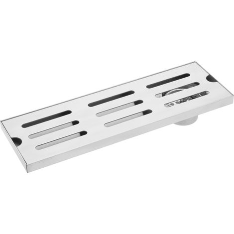 PrimeMatik - Gouttière de drainage 30x10cm avec grille en acier inoxydable mat (1/5)
