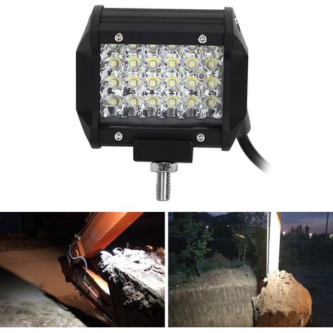 72-W-LED-Arbeitsscheinwerfer, 4 Reihen mit je 24 LEDs, IP67 wasserdicht, SUV/4x4-Scheinwerfer, Zusatzscheinwerfer mit Blinkfunktion, Fernlicht (1/5)