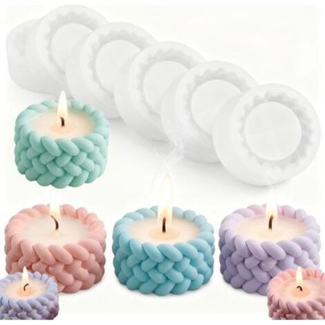 4 moule silicone bougie bougeoirs en silicone moule bougie pour bougies et pots de fleurs, photophores pour béton/plâtre/résine époxy, réutilisables (1/5)
