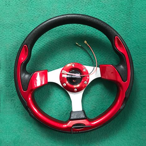 Volant de course, volant de compétition en polyuréthane, 320 mm (13 pouces) - Rouge (1/4)