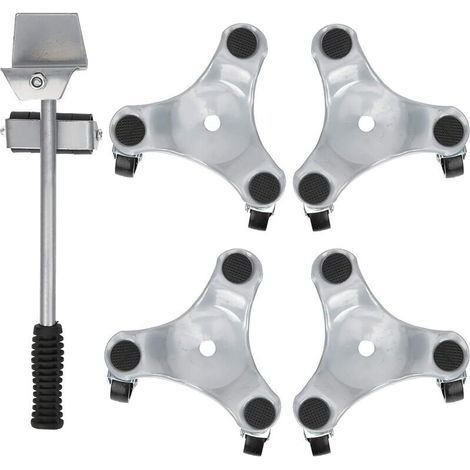 Kit de roulettes pour Meubles Lourds Charge de 400 kg, Leve Meuble Lourd avec roulettes en Rotatif à 360°avec Frein pour Deplace Meuble Ainsi Que Réfrigérateur et Machine à Laver (1/5)