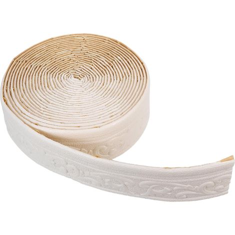 Plinthe autocollante en mousse Xpe - 8 cm de large - Protection flexible - Pour décoration d'intérieur et salles de séjour - Blanc (1/5)