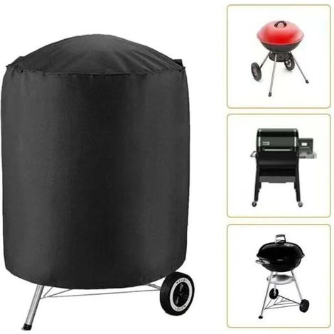 Housse ronde pour barbecue, tissu Oxford 210D, imperméable, anti-UV, 70 x 70 x 70 cm, noire (1/4)