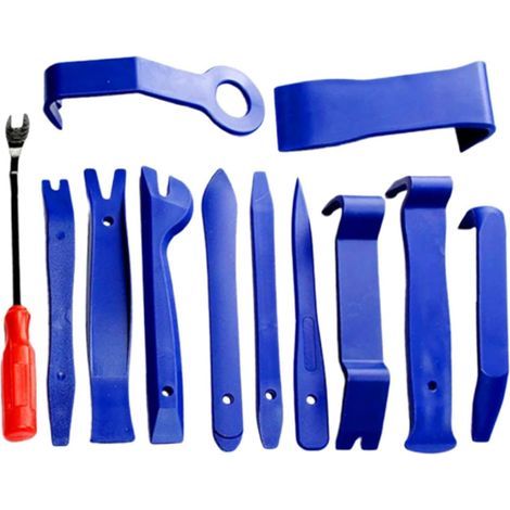 Kit de herramientas de 12 piezas para desmontar molduras de coche, kit de plástico para desmontar molduras interiores de radio, audio y salpicadero del coche (1/5)
