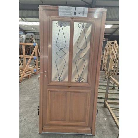 [jamais Utilise]porte D'entree Bois Vitree, Baya, H200xl90 P, Droit Cotes Tableau Second Choix (n°520) Gd Menuiseries