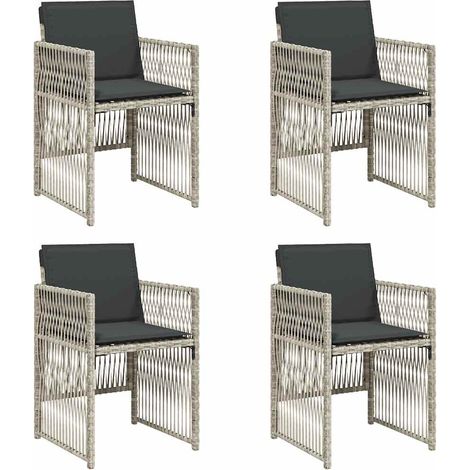 Maison Exclusive - Sillones de jardín con cojines 4 uds ratán sin