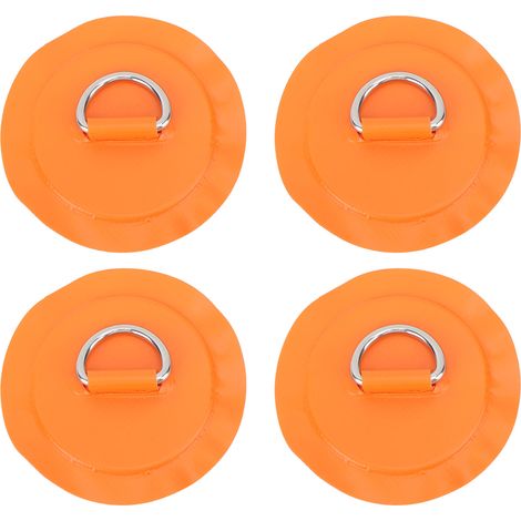 Patch Ronde en PVC Léger avec Anneau en D pour Bateau Gonflable, Planche de Surf ou Paddle, Lot de 4, Orange