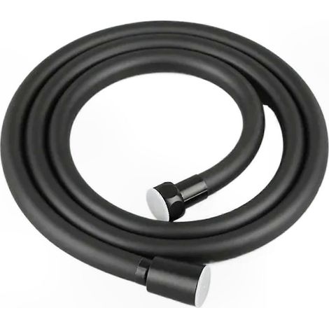 300 cm langer, schwarzer, flexibler Duschschlauch – verdrehungsfreier Badezimmerschlauch, tragbares PVC-Zubehör, knotenresistent (1/5)