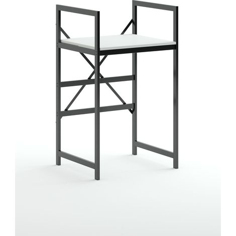 Meuble pour machine à laver en métal "Junior" - 70 x 60 x 116 cm - Blanc