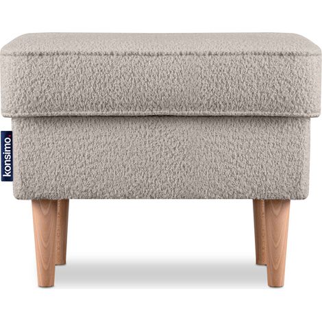 KONSIMO Sitzhocker zeitloses Design hohe Füße "STRALIS", Beige, Stoff, Scandinavian, 41x43x56cm (1/5)