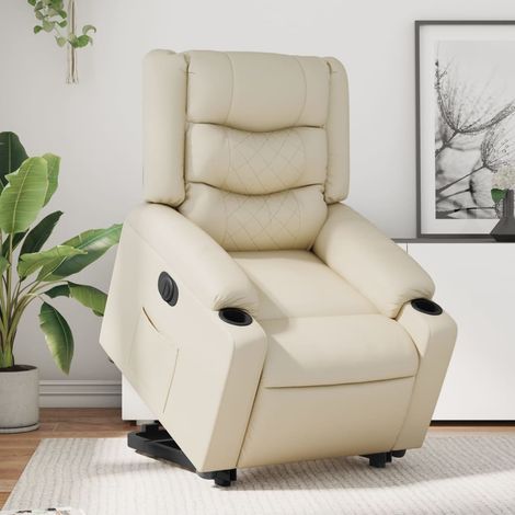 Relaxsessel mit Aufstehhilfe Elektrisch Creme Kunstleder vidaXL (1/5)