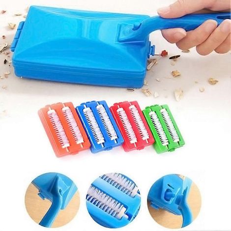 Handlicher Teppichreiniger mit Bürste und Doppelwalze für Sofas, Teppiche und Tische – ideal zur Reinigung von Krümeln und Schmutz