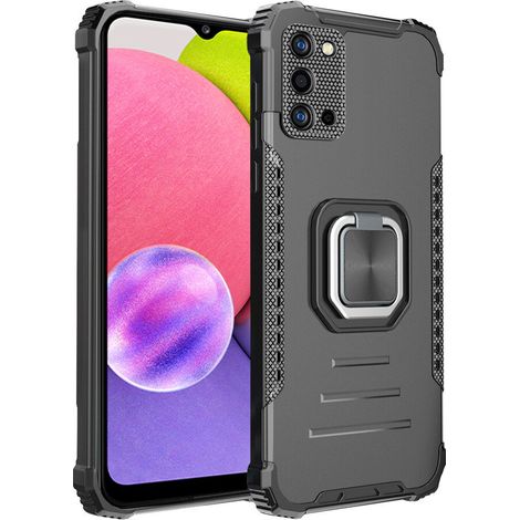 Funda con soporte y anillo para Samsung Galaxy A03s, Brage, negra. (1/4)